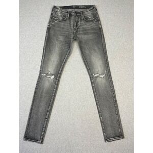 PRPS Windsor Jeans Mens 32x34 Faded Black Tapered Skinny Fit Distressed Stretch